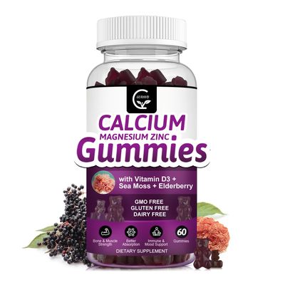 GORNVB Calcium Magnesium Zinc Gummies with High Absorption Magnesium, Potassium, D3 - for Bone, Muscles, Immune Sleep Support, Vegan
