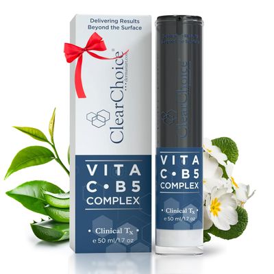 Clear Choice Vita C B5 Complex 1.7oz - Antioxidant Lotion with Vitamin C B5, Improves Tone, Texture, Brightens Skin, Ideal for Sun Damage Rosacea