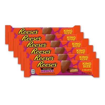 Peanut Butter Hearts Candy, Valentine&#39;s Day Treats, 2.4oz - 6 Pack