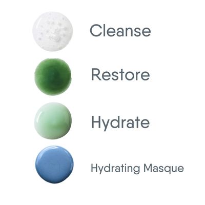 BioClarity 3-Step Essentials Skin Care Routine with Hydrating Mask for Normal and Oily Skin Types Cleanse, Restore, Moisturize, Hydrate 100 Clean Vegan Ingredients Mini Size