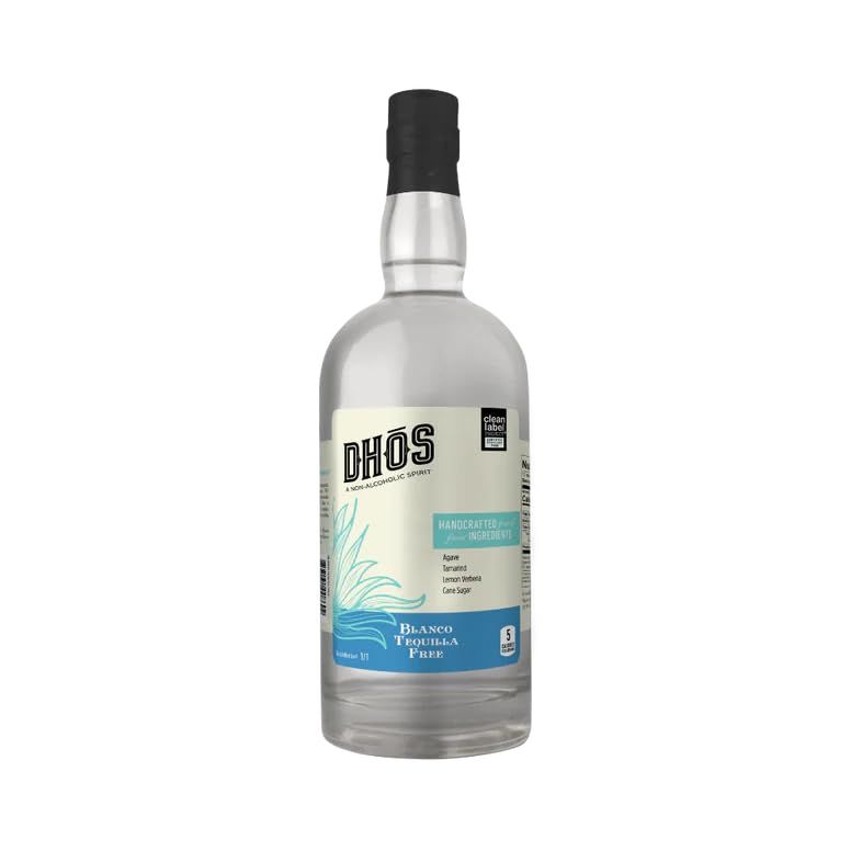 Dhos Blanco Tequila Free - Non-Alcoholic Spirit Alternative, Zero Sugar, Zero Carbs, Agave-Forward Flavor, Perfect for Cocktails - 750ml