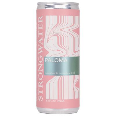 Strongwater Non Alcoholic Paloma - 12 Pack Cans (8.4 Fl Oz Each) - Premium Non Alcoholic Drinks - Ready to Drink Paloma, Alcohol Free Drinks, Made with Grapefruit Juice, Hibiscus, Rose, and Sea Salt