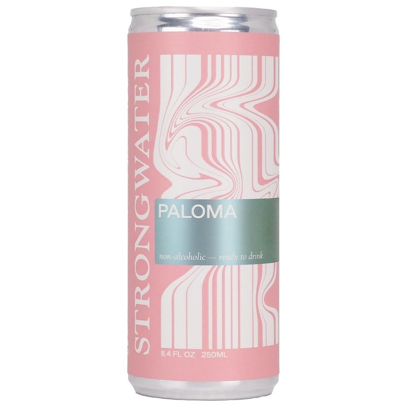 Strongwater Non Alcoholic Paloma - 12 Pack Cans (8.4 Fl Oz Each) - Premium Non Alcoholic Drinks - Ready to Drink Paloma, Alcohol Free Drinks, Made with Grapefruit Juice, Hibiscus, Rose, and Sea Salt