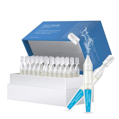 BACHERI Ceramide Ampoule Serum with Hyaluronic Acid, Peptide, Hydrating Anti Aging, Skin Barrier Repair Face Serum for Dry and Sensitive Skin, 30 PcsBox