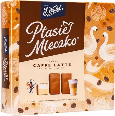 E. Wedel, Ptasie Mleczko Candy Box, Polish Bird&#39;s Milk, Caffe Latte Flavor Marshmallow in Milk Chocolate, 340g12oz