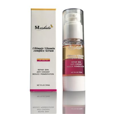 Mashata Ulitimate Vitamin C Facial Serum, 1 Fl Oz - 20 Vitamin C Niacinamide Vitamin E - Brightening Anti-Wrinkle Firming Serum for Face, Acne Marks and Hyperpigmentation
