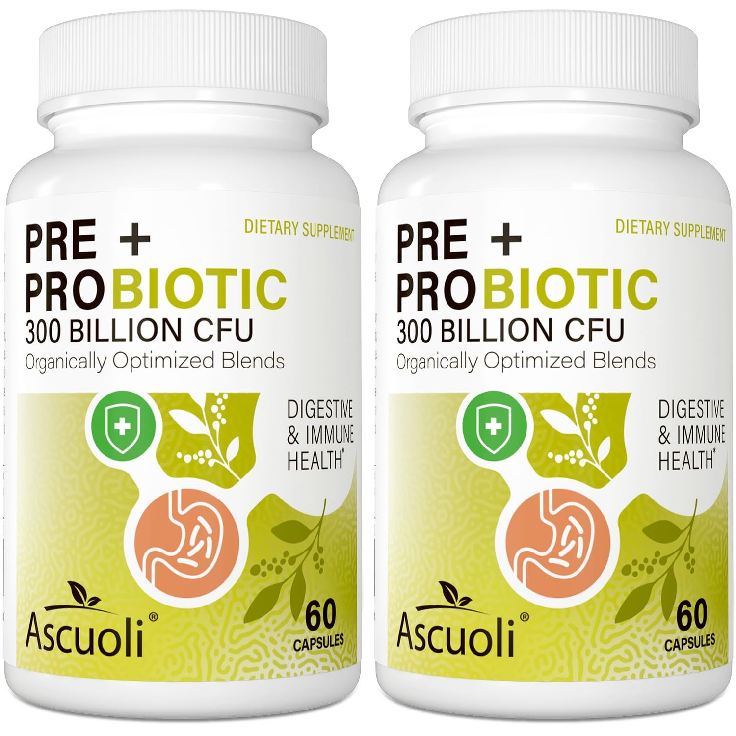 Probiotics for Women Men - 300 Billion CFU, 22 Strains 15 Organic Herbs Prebiotics Blend, Daily Probiotic for Digestive Health, Immune, Gut, Bloating - 120 Vegetarian Capsule (120-Days Supply)