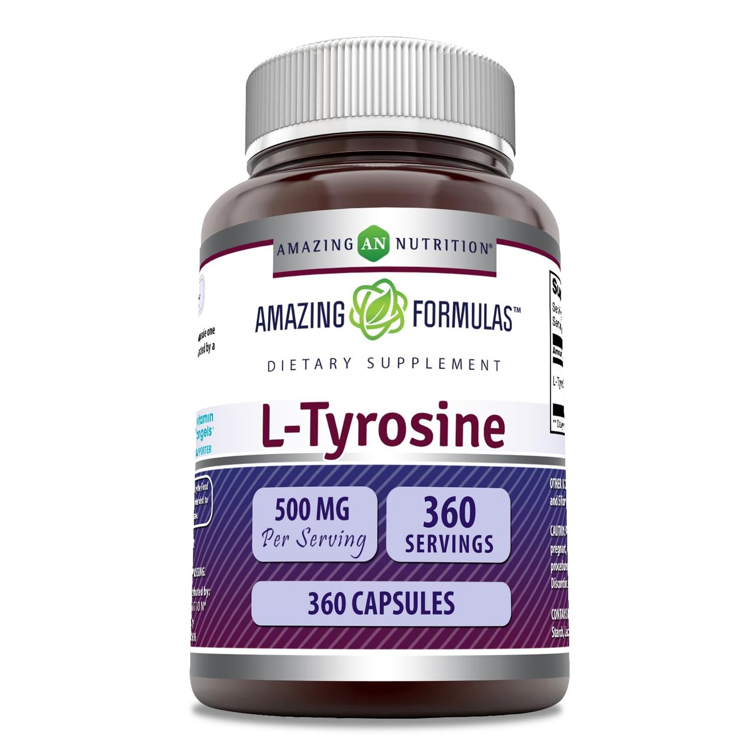 Amazing Formulas L-Tyrosine Supplement 500 Mg Per Serving 360 Capsules Per Serving Non-GMO Gluten-Free Made in USA