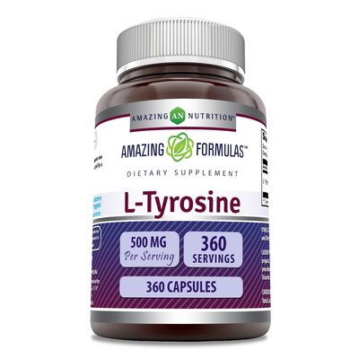 Amazing Formulas L-Tyrosine Supplement 500 Mg Per Serving 360 Capsules Per Serving Non-GMO Gluten-Free Made in USA