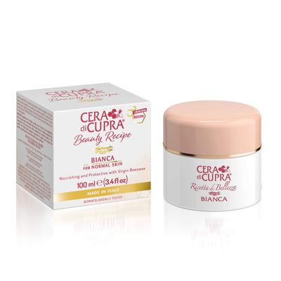 CERA DI CUPRA Bianca Face Cream Moisturizer for Normal and Oily Skin - Nourishing and Protective Formula with Virgin Beeswax (3.4 Fl Oz 100 ml)
