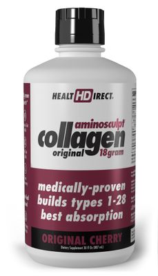 HEALTH DIRECT - AminoSculpt Liquid Collagen - 30 Fl Oz - 18 Grams of Premium Medical-Grade Collagen Liquid for Women - Original Cherry