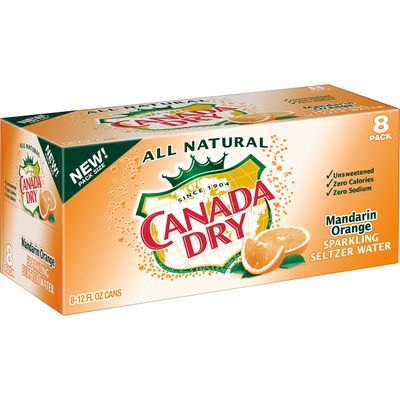 Canada Dry Mandarin Orange Sparkling Seltzer Water, 12 Fluid Ounce Can, 8 Count