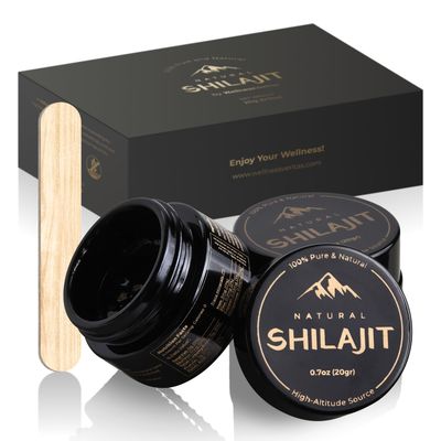 Shilajit Natural Himalayan Organic Resin 20 Grams, Pure Shilajit Supplement Enriched Fulvic Acid 85 Trace Minerals, Plant Based Nutrients for Energy, Support Metabolism Immune System