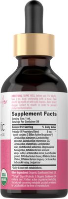 Carlyle Liquid Probiotic for Women 2 fl oz with Organic Sunflower Oil 3 Billion Active Organisms Dietary Supplement for Her