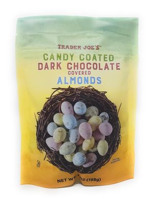 Trader Joe's Candy Coated Dark Chocolate Covered Almonds 7oz198g (Pack of 2)