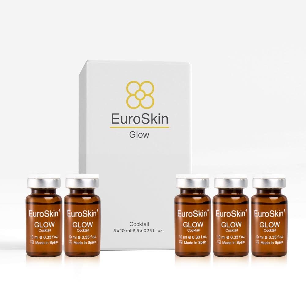 EuroSkin Glow. Get a glowing healthy and fresh appearance of face, hands, neck and upper chest area. Aestheticians&#39; favorite liquid ampules. Ampollas liquidas favorita por las esteticistas.