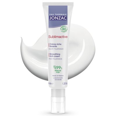 Eau Thermale Jonzac Sublimactive Organic Anti-Aging Smoothing Rich Cream for Women - Firms and Smooths Skin - with Shea Butter - Natural Skin Care - Mother&#39;s Day - Safe for Sensitive Skin - 1.35 fl oz