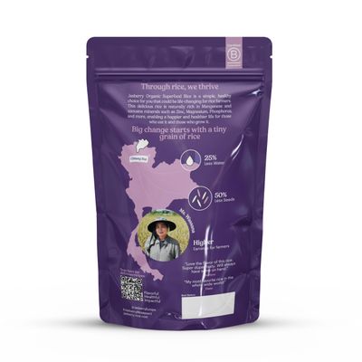 Jasberry - Organic Superfood Rice, Soft Aromatic Whole Grain Purple Rice, High in Antioxidants, Non-GMO, Gluten-free, Easy to cook, Versatile USDA Certified Organic, Vegan (15 Oz Resealable Zip Bag)