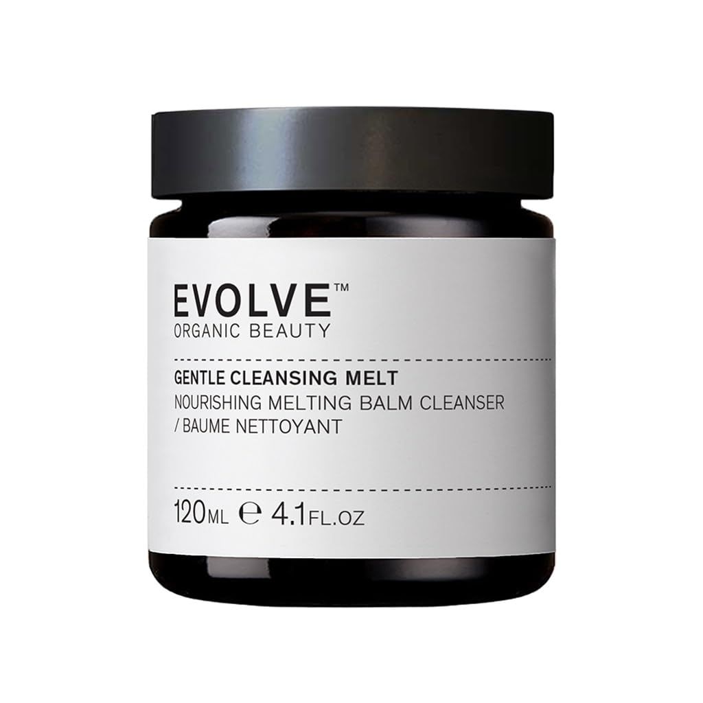 Evolve Organic Beauty - Gentle Cleansing Melt Balm Soothe, Hydrate, Remove Make Up, Nourish Baobab Oil, Vanilla Small-Batch, Vegan Clean Beauty (4.1 oz 120 mL) Package May Vary