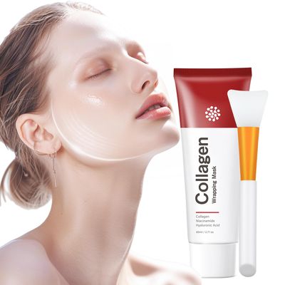 Collagen Night Wrapping Mask Hydrating Peel Off Face Mask for Women Tightening Lifting Facial Mask Skincare Daily Anti Aging Collagen Masks for Wrinkles Fine Lines Moisturizing Glowing 2.71oz80ml