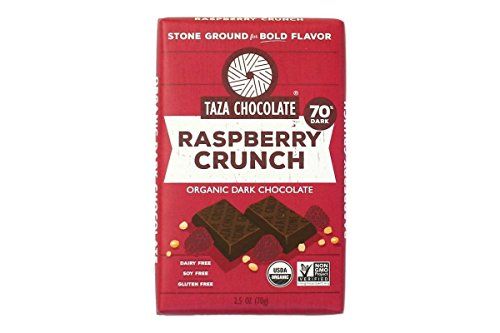 Taza Chocolate Organic Amaze Bar 60 Stone Ground, Raspberry Crunch, 2.5 Ounce (1 Count), Vegan
