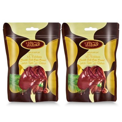 Al Tahhan Dates With Chocolate Stuffed Coffee And Caramel Natural AlTahhan Egypt Tamr Fresh Tamar Arab Ramadan Tamaar Halal (2 Pack 7.05 oz 200 gm)