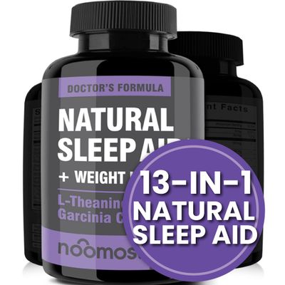 NooMost Natural Sleep Aid Supplements with Magnesium,L theanine Garcinia Sleep Pills for deep Restful Sleep for Adults Non-Habit-Forming Helps Fall Asleep Fast Stay Asleep Longer 60 Tabs