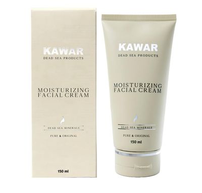 KAWAR Dead Sea Face Moisturizer with Hyaluronic Acid, Niacinamide Ceramides, Skin Feels Softer and Smoother, Long-Lasting Hydration, Fast-Absorbing, Vegan Moisturizer for Men Women, 5.1 fl oz
