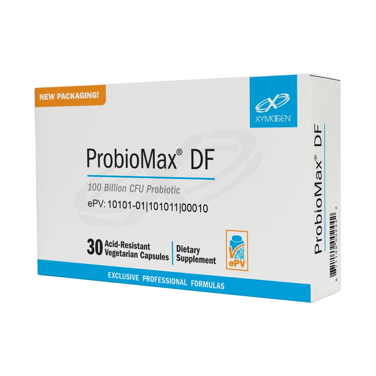 XYMOGEN ProbioMax Daily 100B - 100 Billion CFU Probiotic Supplement - Dairy Free Probiotics with Lactobacillus acidophilus Bifidobacterium lactis - Formerly ProbioMax DF (30 Acid Resistant Capsules)