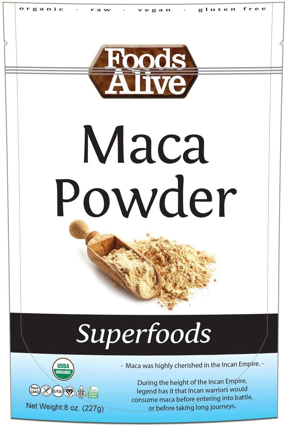 Foods Alive Organic Maca Powder, 8 Oz (Pack of 2)