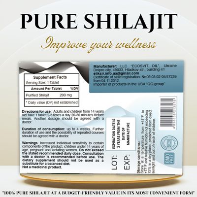 Natural Pure Shilajit Tablets Analog Raw Resin Mumiyo Dry Drops 60 Tablets - 200mg 100 Himalayan Supplement with 85 Trace Minerals for Energy Metabolism, Immune Support - Ideal for Men Women