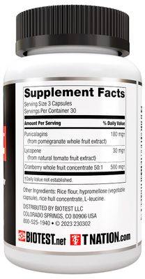 Biotest P-Well Prostate Urinary Tract Support with Pomegranate, Cranberry, Lycopene - 90 Capsules