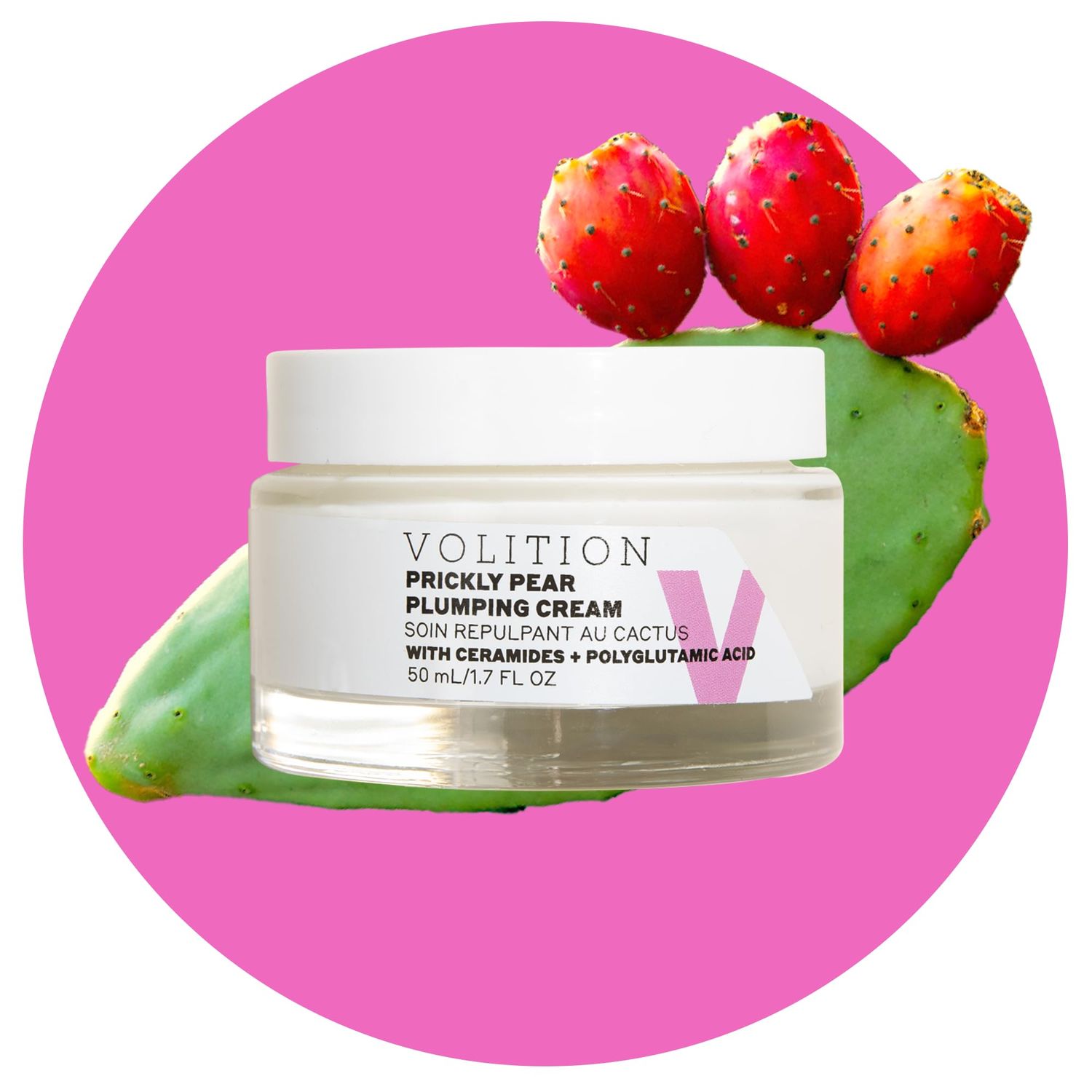 Volition Prickly Pear Plumping Cream - Age-Defies and Hydrates - Moisturizer with Ceramides and Polyglutamic Acid (50 ml 1.7 fl oz)