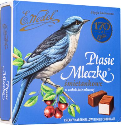 E. Wedel, Ptasie Mleczko Candy Box, Polish Bird&#39;s Milk Creamy Marshmallow in Milk Chocolate, 340g12oz