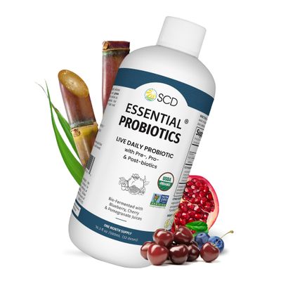 SCD Essential Probiotics for Women, Men, Kids and Toddlers, Live Probiotic for Digestion and Immunity, Gut Health Liquid Probiotic Supplement with 11 Strains - 16.3 fl oz by SCD Probiotics