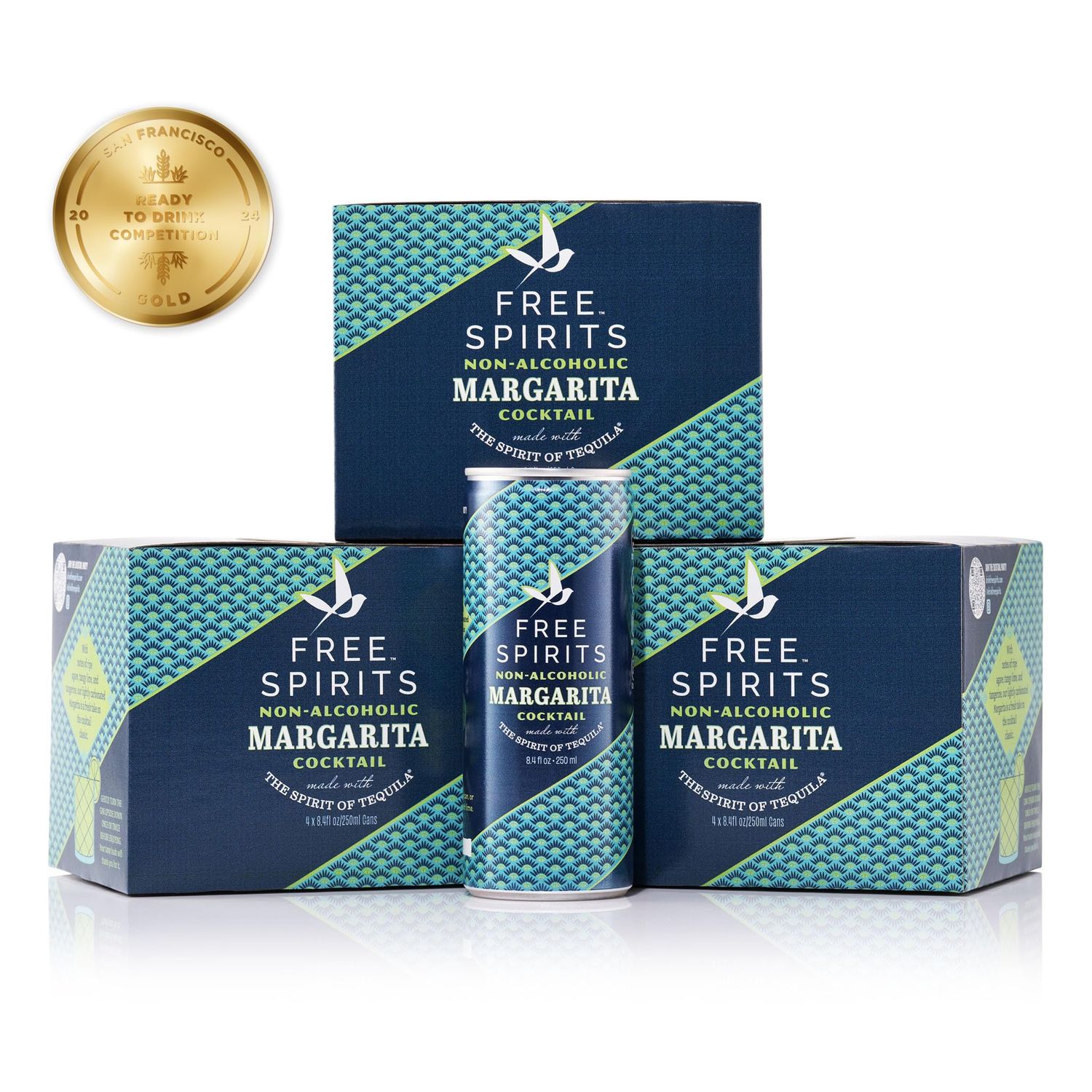 Free Spirits Margarita (12 Pack) Non-Alcoholic Cocktail - Ready To Drink Mocktail - Low Sugar, Real Fruit Juice, B-Vitamins - Award-Winning - 8.4 fl oz Cans