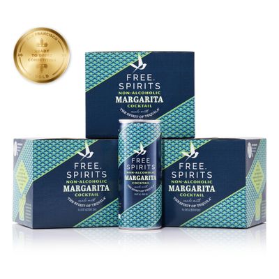 Free Spirits Margarita (12 Pack) Non-Alcoholic Cocktail - Ready To Drink Mocktail - Low Sugar, Real Fruit Juice, B-Vitamins - Award-Winning - 8.4 fl oz Cans