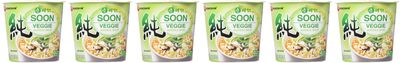 Nongshim Soon Cup Noodle Soup, Veggie, 2.6 Ounce (Pack of 6)