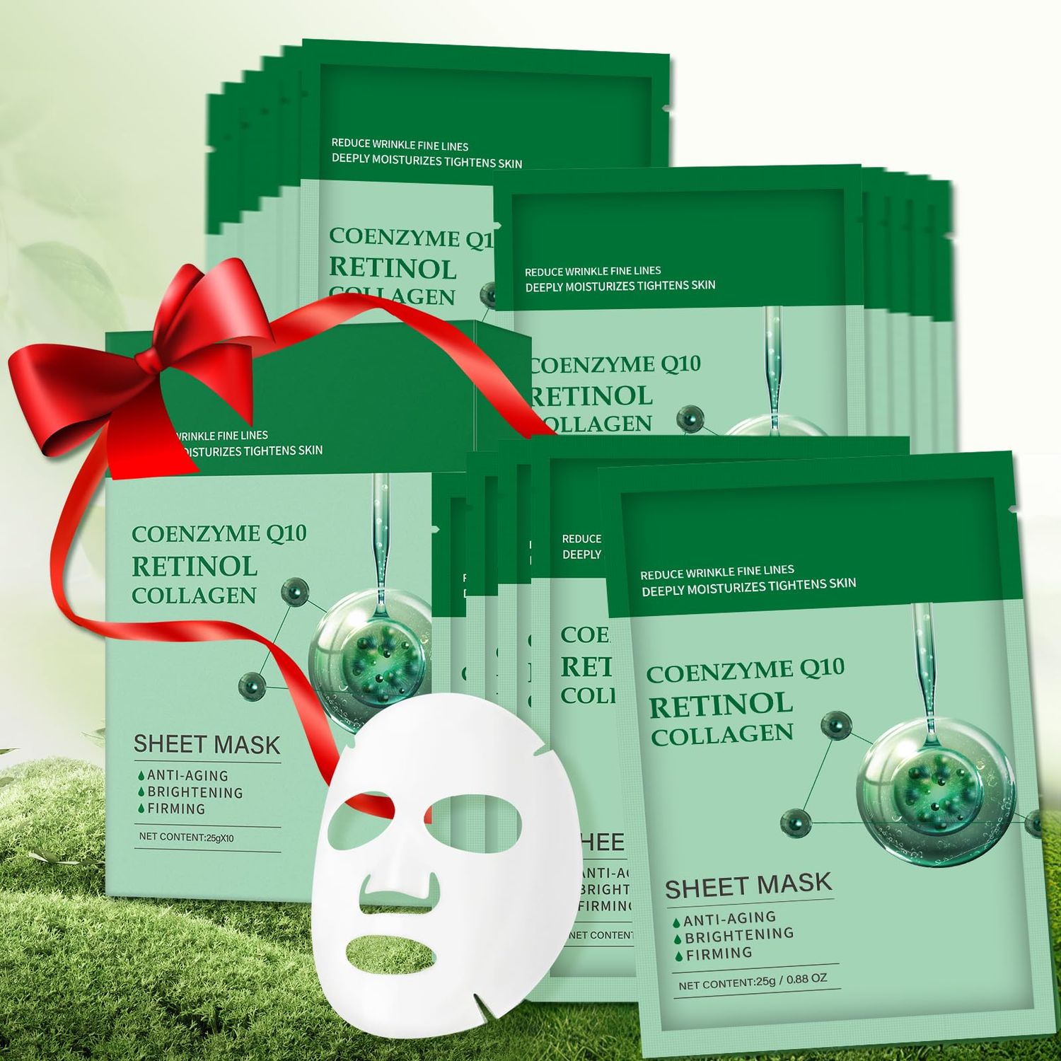 Collagen Face Sheet Mask Anti Aging Skin Care Mask Sheets Collagen Sheets Pack With Retinol Sheet Facial Masks Bulk for Women Face Masks Beauty Gifts for Women Fine Lines Wrinkle 10 Pack