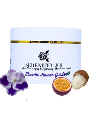Serenitey-Joi Moisturizing Whipped Body Butter Cream with Cupuacu Mango Butters, Hyaluronic Acid Squalane- Anti-Aging, Repairs, Protects Softens -Face Body- Dry Sensitive Skin Care 8 oz