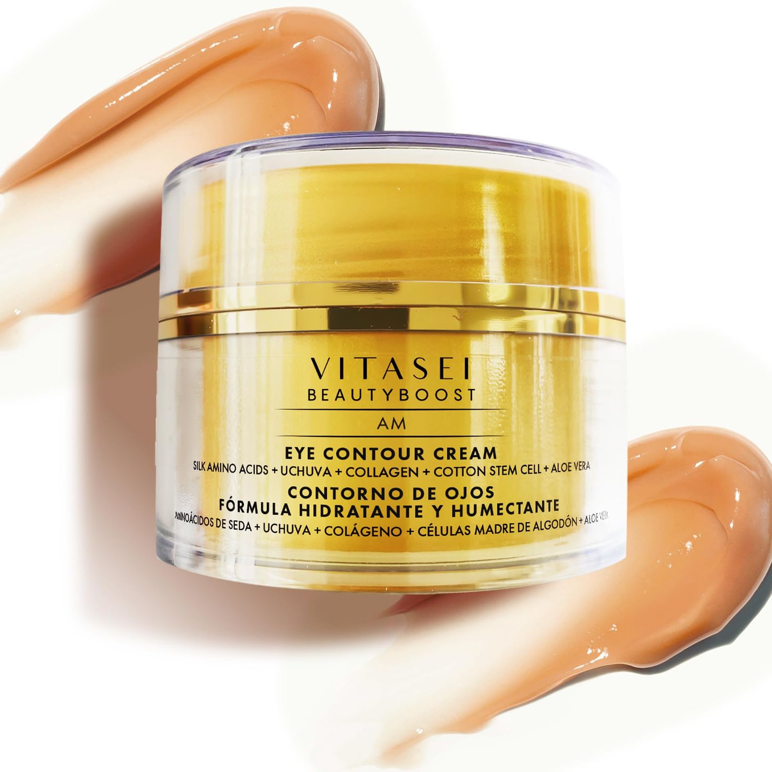 VITASEI Moisturizing Eye Cream wAloe Vera, Collagen, Hyaluronic Acid, Cotton Stem Cells for Dark Circles, Puffiness Bags - Under Eye Hydration Cream for Women Men (1 Fl Oz)