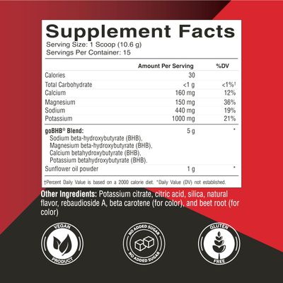 KETO SCIENCE Ketones Powder, Exogenous Ketone Powder, with goBHB, Keto Electrolytes Powder, Supports Metabolism, Focus and Workout Support, Passion Fruit Flavor, 15 Servings