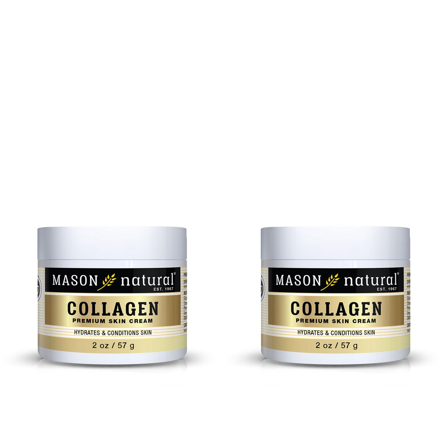 MASON NATURAL Collagen Premium Skin Cream - Anti Aging Face and Body Moisturizer, Intense Skin Hydration and Firmness, Pear Scent, Paraben Free, 2 OZ