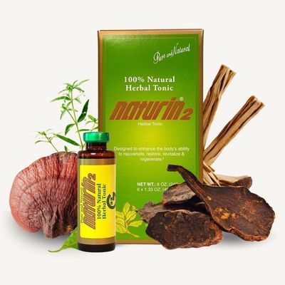 NATURIN2 Herbal Tonic Health Drink - Immune Support with Licorice, Astragalus, Hedyotis More - for Daily Wellness Energy 1 Box, 6 Vials