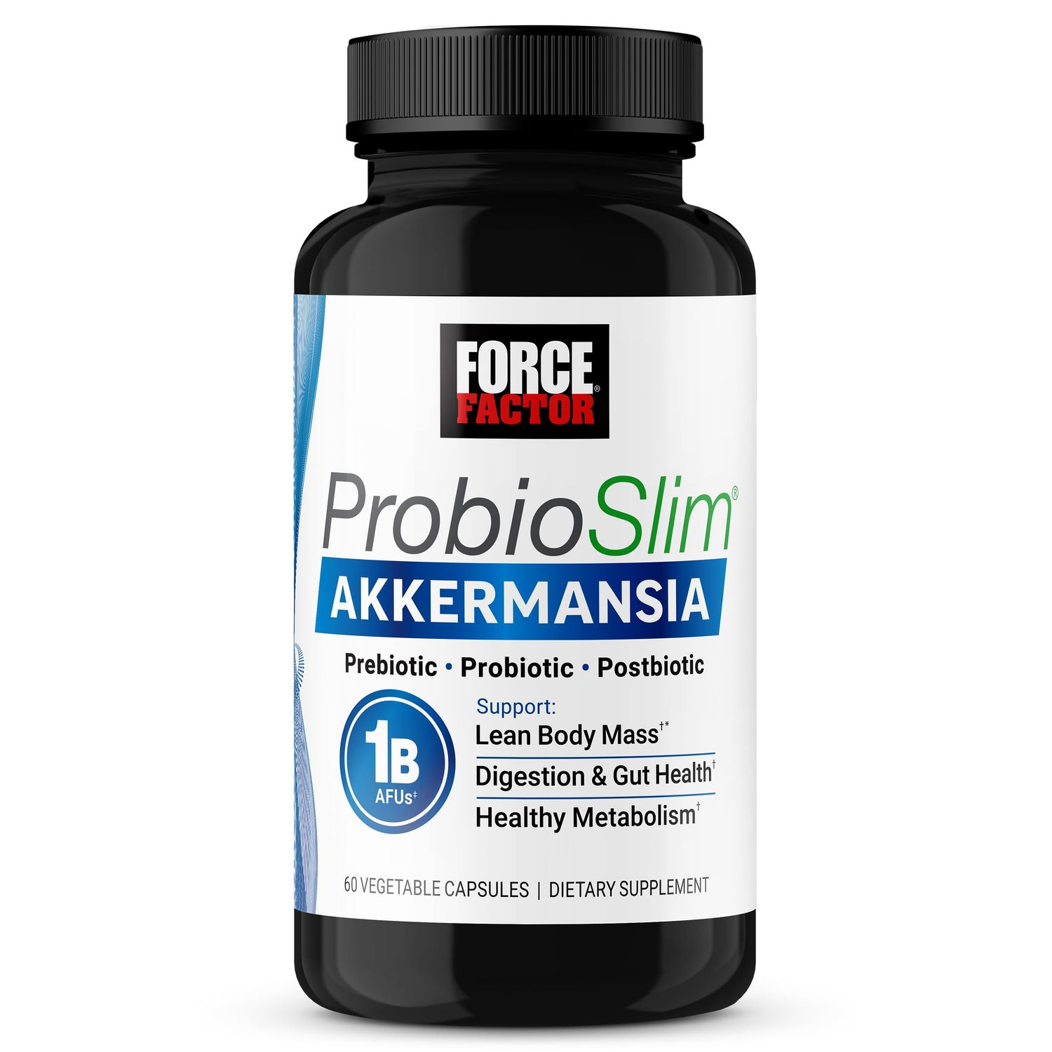 Force Factor ProbioSlim Akkermansia Probiotics Postbiotics, With 1B AFUs Akkermansia Muciniphila, Prebiotics Chromax Chromium, Support Lean Body Mass, Digestion Gut Health, 60 Vegetable Capsules