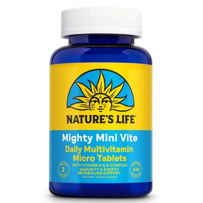 Nature&#39;s Life Mighty Mini Vite - Daily Multivitamin for Women and Men - Vitamin D and B Complex - Immunity and Energy Metabolism Support - Lab Verified - 120 Servings, 240 Micro Tablets