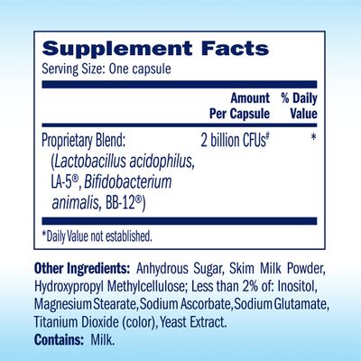 TruBiotics Daily Probiotic, 60 Capsules - Gluten Free, Soy Free Digestive Immune Health Support Supplement for Men and Women