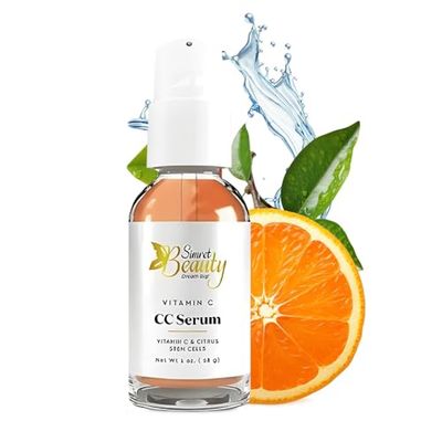 Simret Beauty Vitamin C CC Serum - Complexion Corrector with Citrus Stem Cells Hyaluronic Acid, Anti-Aging, Hydrating, Dark Spot Corrector, Brightening Firming serum, 1 oz