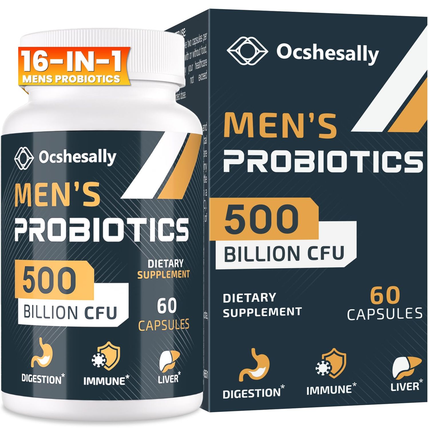 Probiotics for Men, 500 Billion CFUs 12 Strains Mens probiotic, with Turmeric, Cranberry, Goji - Probiotics for Digestive Health, Gut, Immune Bloating, Prostate Urinary Tract Health, 60 Capsules