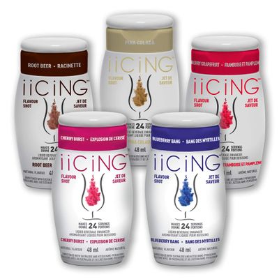 iiCiNG Flavour Shot - Variety 5 pack - All Natural flavours Zero Calories 1 bottle 48ml 24 servings You re in control of your own flavour All you need to do is squirt 5 pack